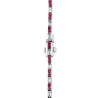 Ruby & Diamond Dot Dash Tennis Bracelet with 0.62 Carat TW in 10kt White Gold