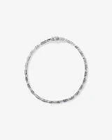 Sapphire & Diamond Dot Dash Tennis Bracelet with 0.62 Carat TW in 10kt White Gold