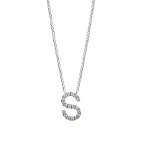 A' Initial necklace with 0.10 Carat TW of Diamonds in 10kt White Gold
