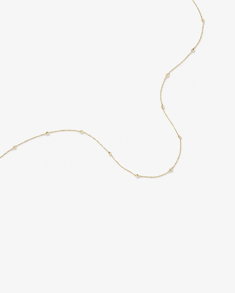 45cm (18") 2mm-2.5mm Width Adjustable Bead Necklace in 10kt Yellow Gold