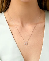 A' Initial necklace with 0.10 Carat TW of Diamonds in 10kt White Gold