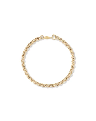 Bracelet à chaîne belcher en or jaune 10 K de 19 cm, largeur de 4 à 4,5 mm