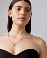 Letter Z Mother of Pearl Initial Pendant in Sterling Silver
