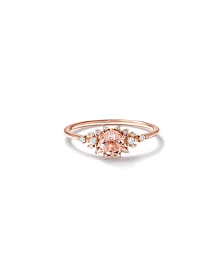 Ring with Morganite and 0.10 Carat TW of Diamonds in 10kt Rose Gold