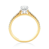 Bague de fiançailles en or blanc 14 K avec diamants totalisant 0,78 ct