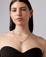 Letter Z Mother of Pearl Initial Pendant in Sterling Silver