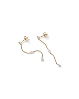 0.32 Carat TW Fancy Cut Laboratory-Grown Diamond Drop Earrings in 10kt Yellow Gold