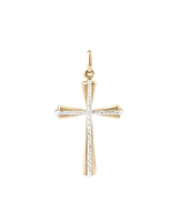 Cross Pendant in 10kt Yellow & White Gold