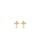 Cross Stud Earrings in 10kt Yellow Gold