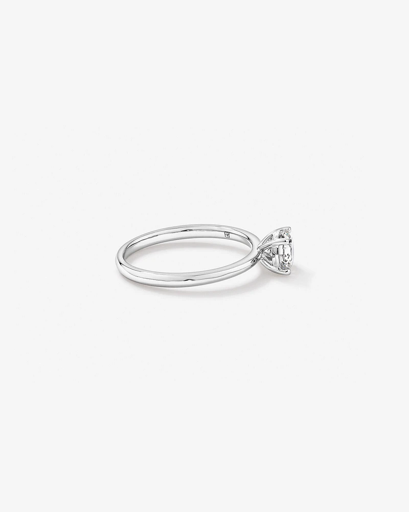 Bague solitaire en diamant canadien rond brillant 0,70 carat poids total en or blanc 18 kt