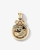 Quarter Sovereign Medallion Pendant in 10kt and 22kt Yellow Gold