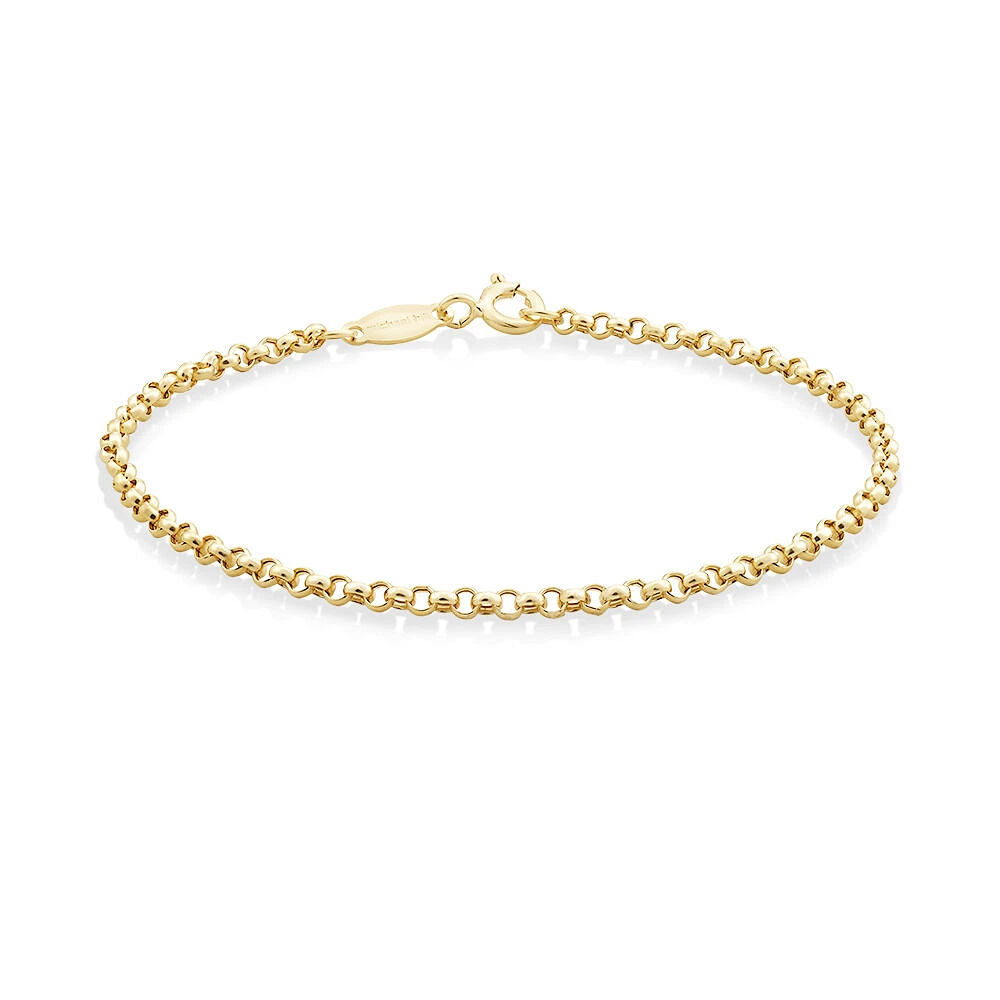 17cm (7") 2mm-2.5mm Width Hollow Belcher Bracelet in 10kt Yellow Gold