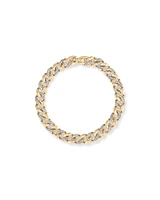 21cm (8.5") Cuban Link Bracelet with 1.00 Carat TW of Diamonds in 10kt Yellow Gold