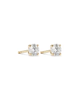 1,00 Carat TW Boucles d'oreilles puces solitaires en or blanc 18kt