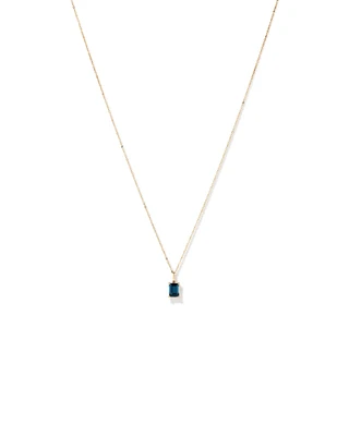 Emerald Cut London Blue Topaz Gemstone Pendant Necklace in 10kt Yellow Gold