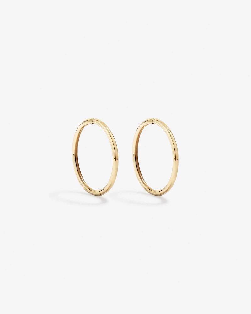 14mm Sleeper Earrings in 10kt Yellow Gold