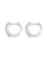 Carat TW Laboratory-Grown Diamond Hoop Earrings Set in 10kt White Gold