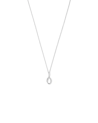 Cubic Zirconia Interlaced Oval Pendant Necklace in Sterling Silver