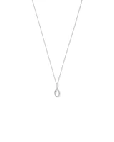 Cubic Zirconia Interlaced Oval Pendant Necklace in Sterling Silver