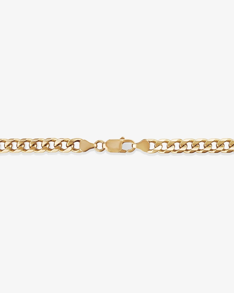 55cm (22") 6.5mm-7mm Width Solid Curb Chain in 10kt Yellow Gold