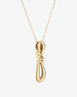 Vertical Sliding Knot Pendant Necklace in 10kt Yellow Gold