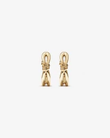 Knot Half Hoop Stud Earrings in 10kt Yellow Gold