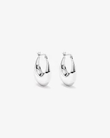 Boucles D'Oreilles Créoles Bombées Graduées En Argent Sterling