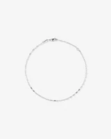 26cm (10.2") 1.3mm Width Flat Paperclip Chain Anklet in Sterling Silver