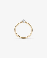 Pear Cut Diamond Solitaire Promise Ring in 10kt Yellow and White Gold