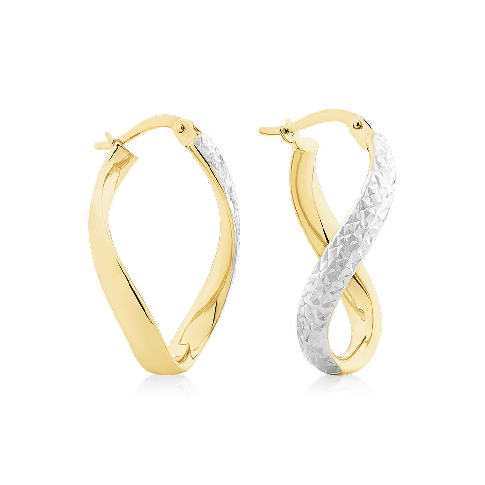 Hoop Earrings in 10kt Yellow & White Gold