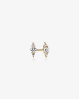 3 Stone Stud Earrings with .21 Carat TW Diamonds in 10kt Yellow Gold