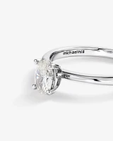 0.50 Carat TW Oval Cut Diamond Solitaire Engagement Ring in 14kt White Gold