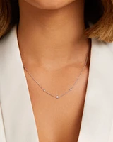 Station Necklace With 0.10 Carat TW Diamonds In Sterling Silver