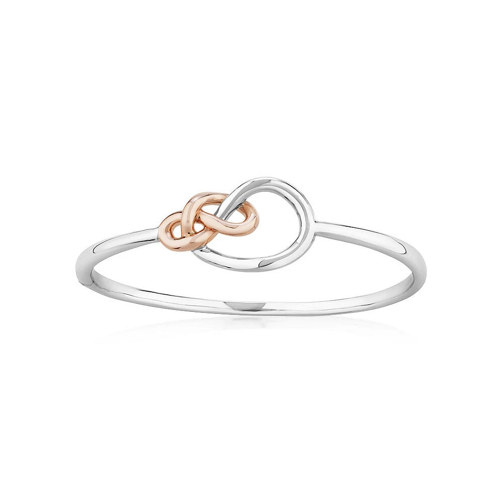 Knots Bangle in Sterling Silver & 10kt Rose Gold