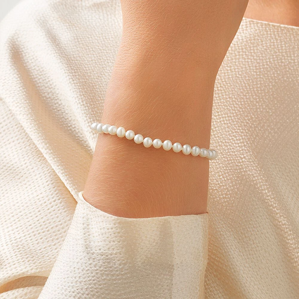 Cultured Freshwater Pearl Bracelet in Sterling Silver