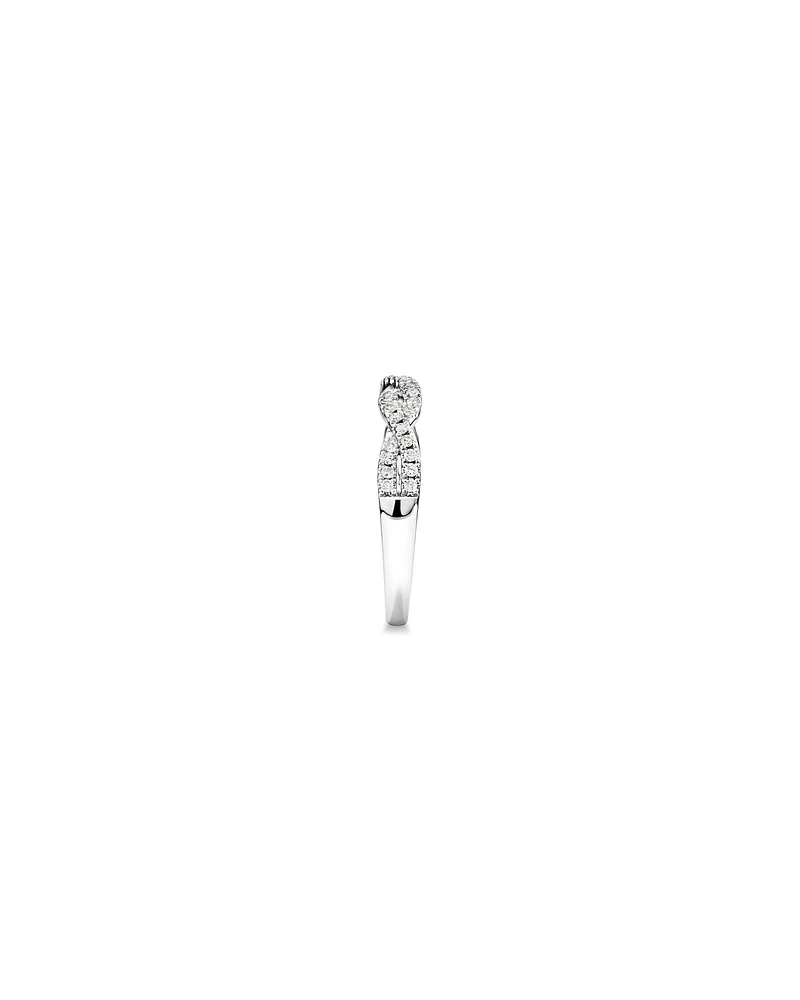 0.25 Carat TW Twist Diamond Wedding Ring in 14kt White Gold