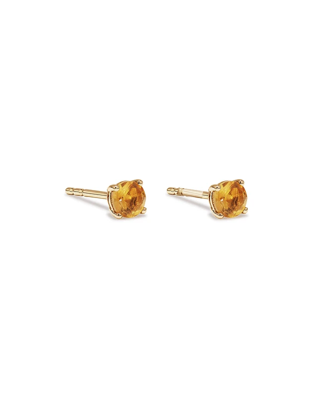 Citrine Birthstone Studs in 10kt Yellow Gold