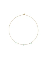 Emerald Trio Station Necklace in 10kt Yellow Gold