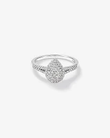 0.30 Carat TW Pear Cluster Halo Diamond Ring in 10kt White Gold