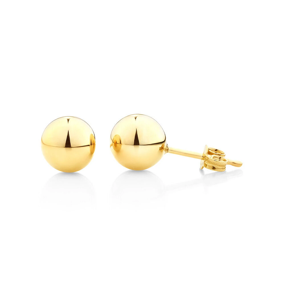 7mm Ball Stud Earrings in 10kt Yellow Gold