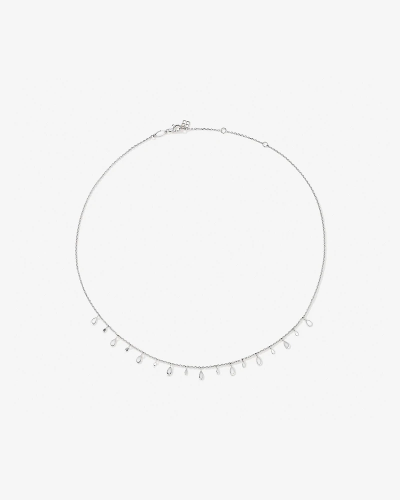 Multi Pear Station Necklace in Sterling Silver