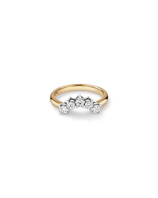 Bague de fiançailles en or jaune et blanc 14 K avec diamants totalisant 0,50 ct