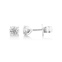 Certified 1.00 Carat TW Diamond Solitaire Stud Earrings in 18kt White Gold