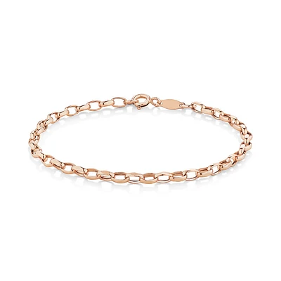 19cm (7.5") 3mm-3.5mm Width Belcher Bracelet in 10kt Rose Gold