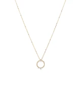 Collier cercle serti de diamants en or jaune 10kt