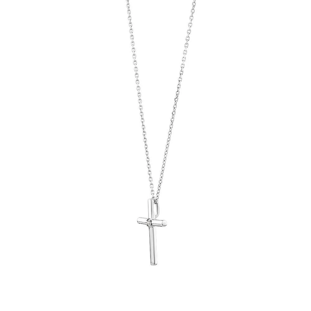 Pendentif croix accentué de diamant en argent sterling