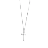 Pendentif croix accentué de diamant en argent sterling