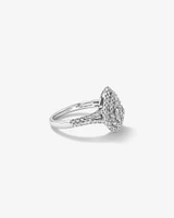 0.65 Carat TW Pear Cluster Halo Diamond Ring in 10kt White Gold