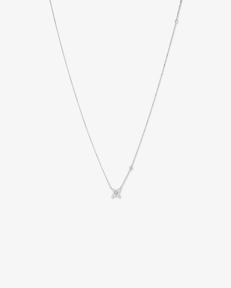 0.65 Carat TW Floret Laboratory-Grown Diamond Necklace in 10kt White Gold