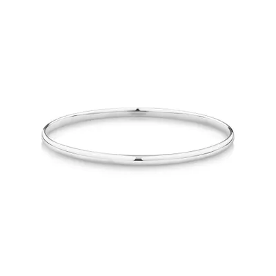 3.7mm Width Solid Round Bangle in Sterling Silver